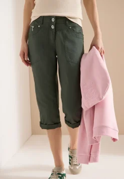 Mid Waist Slim Leg pantalon avec turn-up
