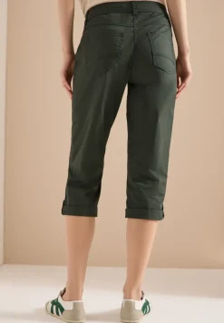 Mid Waist Slim Leg pantalon avec turn-up