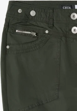 Mid Waist Slim Leg pantalon avec turn-up