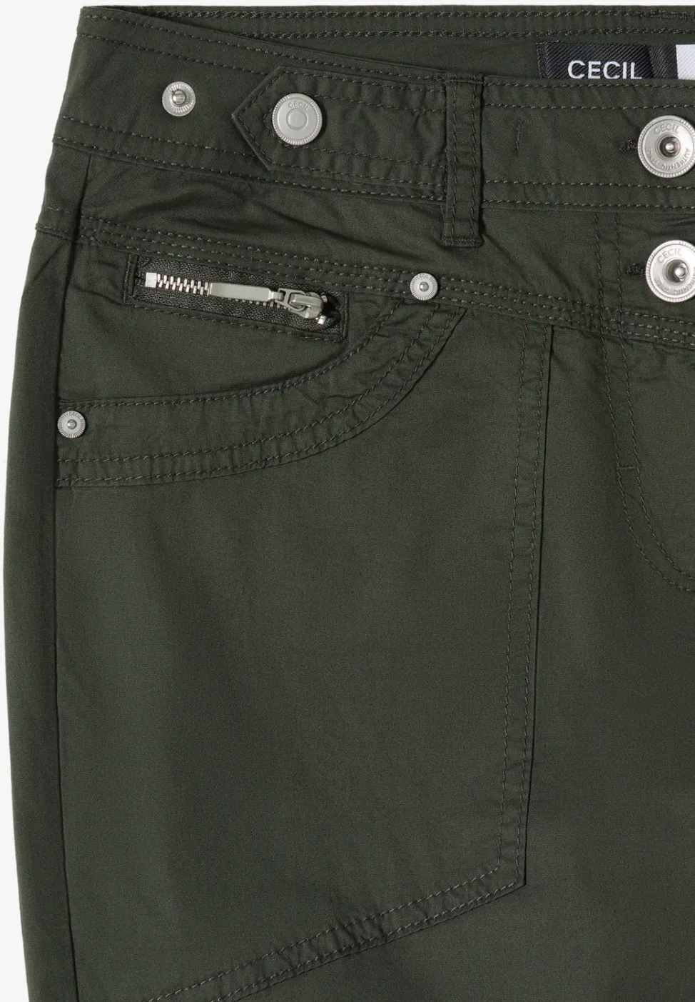 Mid Waist Slim Leg pantalon avec turn-up