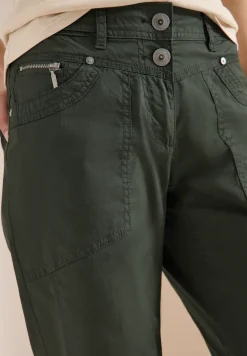 Mid Waist Slim Leg pantalon avec turn-up