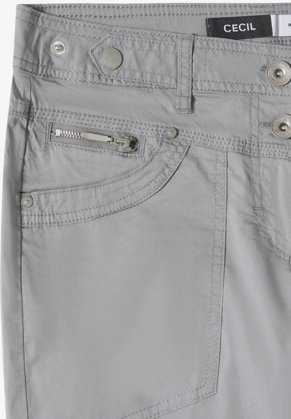 Mid Waist Slim Leg pantalon avec turn-up