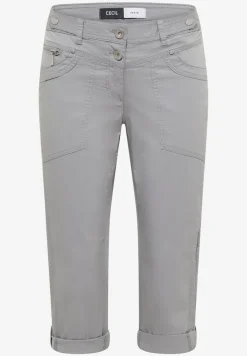 Mid Waist Slim Leg pantalon avec turn-up