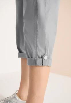 Mid Waist Slim Leg pantalon avec turn-up