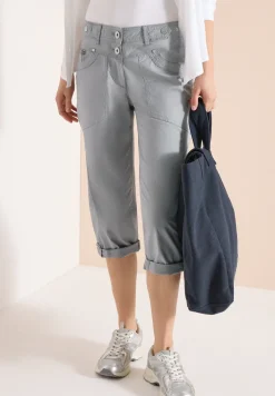 Mid Waist Slim Leg pantalon avec turn-up