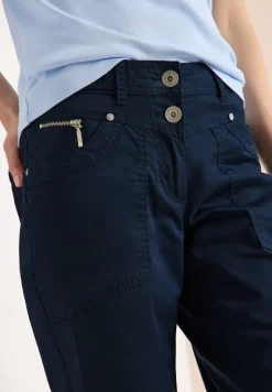 Mid Waist Slim Leg pantalon avec turn-up