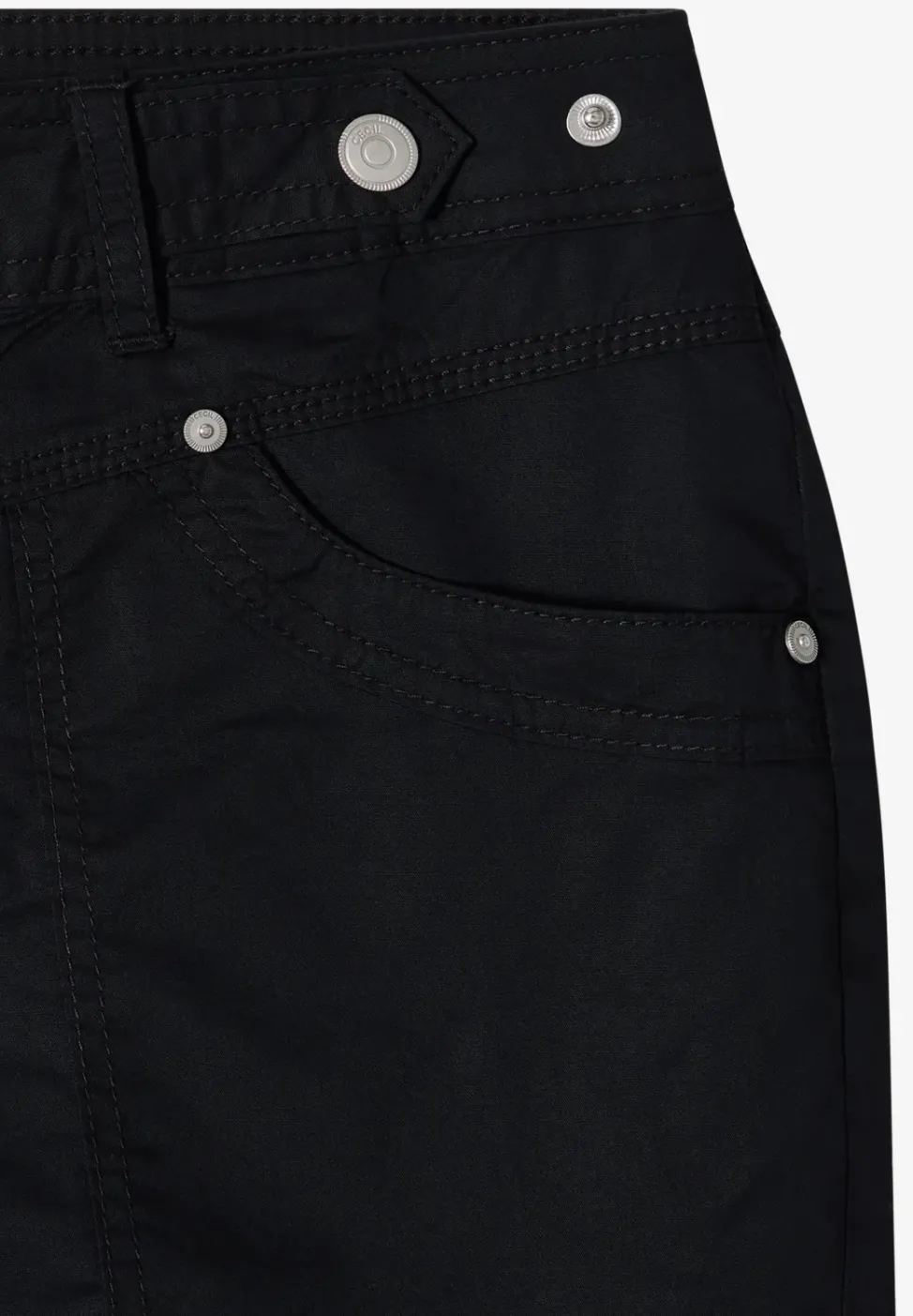 Mid Waist Slim Leg pantalon avec turn-up