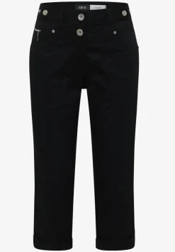 Mid Waist Slim Leg pantalon avec turn-up