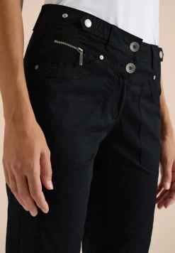 Mid Waist Slim Leg pantalon avec turn-up