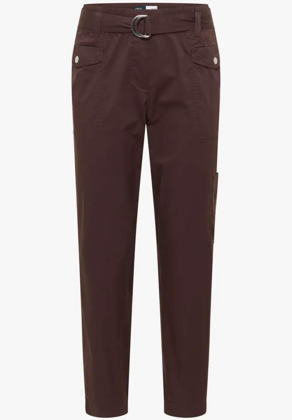 Mid Waist Slim Leg Pantalon Loose Fit