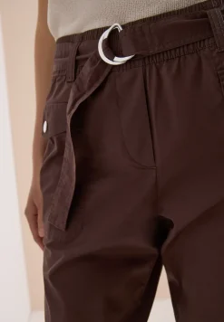 Mid Waist Slim Leg Pantalon Loose Fit