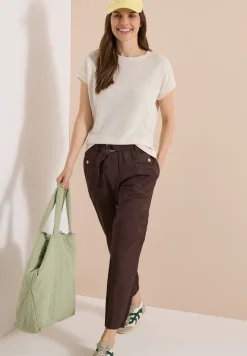 Mid Waist Slim Leg Pantalon Loose Fit