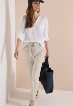 Mid Waist Slim Leg Pantalon Loose Fit
