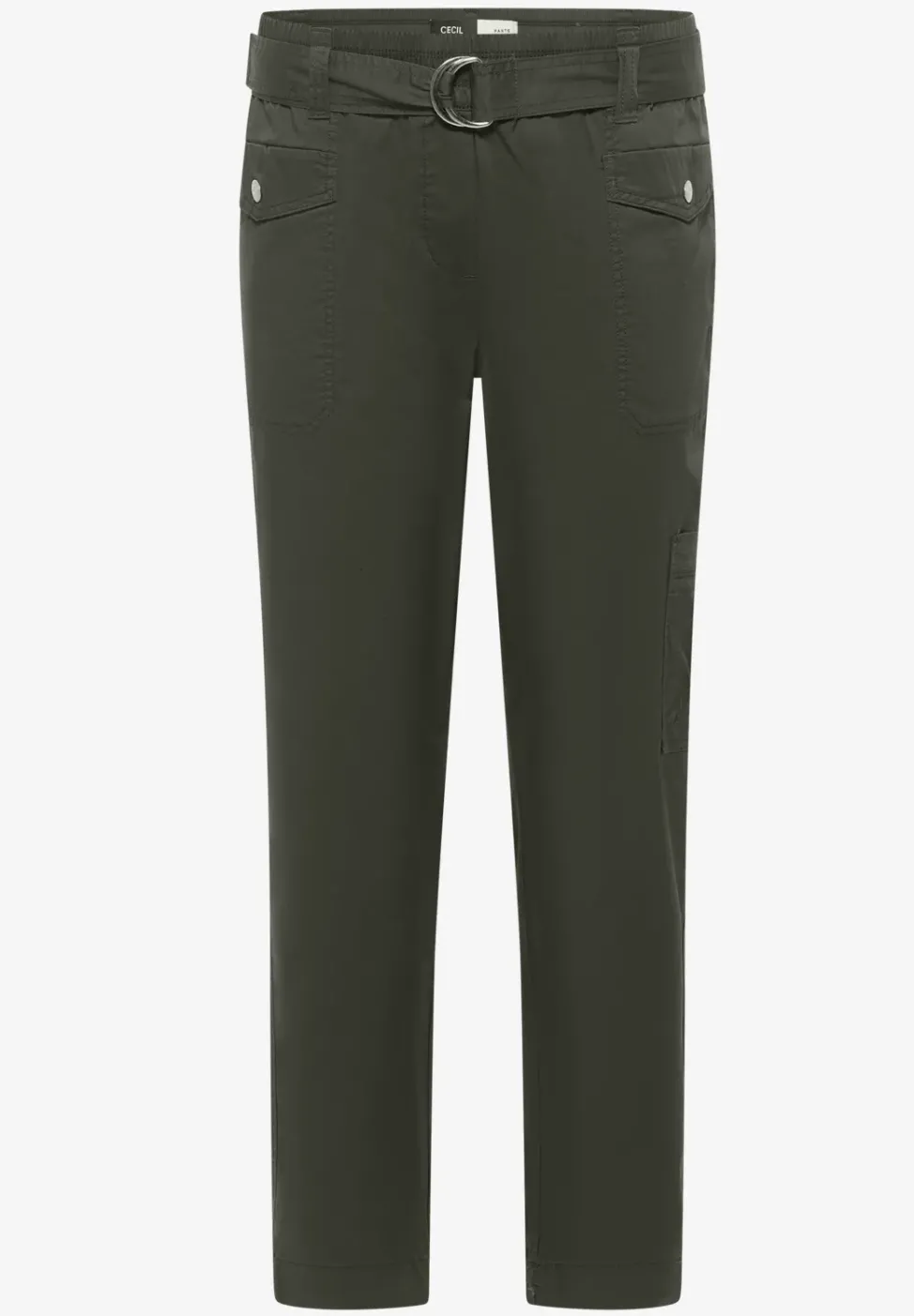 Mid Waist Slim Leg Pantalon Loose Fit