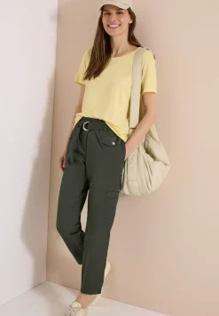Mid Waist Slim Leg Pantalon Loose Fit