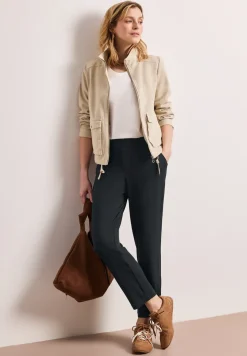 Mid Waist Slim Leg Pantalon Loose Fit