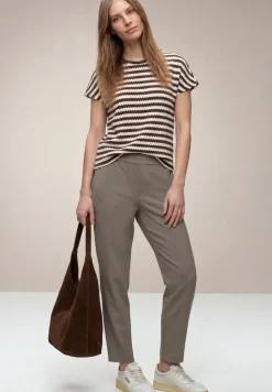 Mid Waist Slim Leg Pantalon Loose Fit