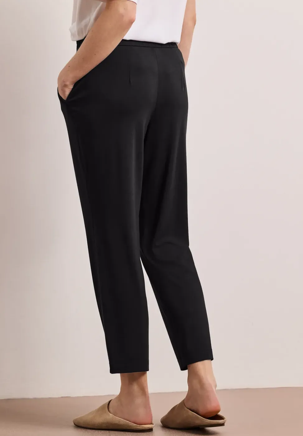 Mid Waist Slim Leg Pantalon Loose Fit