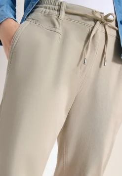 Mid Waist Slim Leg Pantalon Loose Fit
