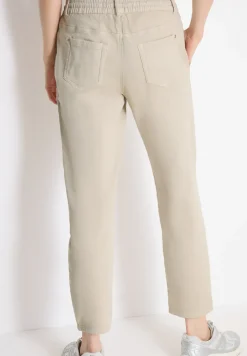 Mid Waist Slim Leg Pantalon Loose Fit