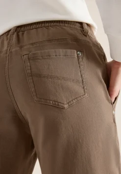 Mid Waist Slim Leg Pantalon Loose Fit