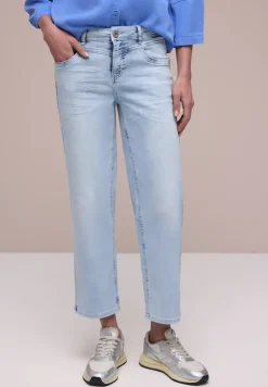 Mid Waist Straight Leg Jeans en coupe casual