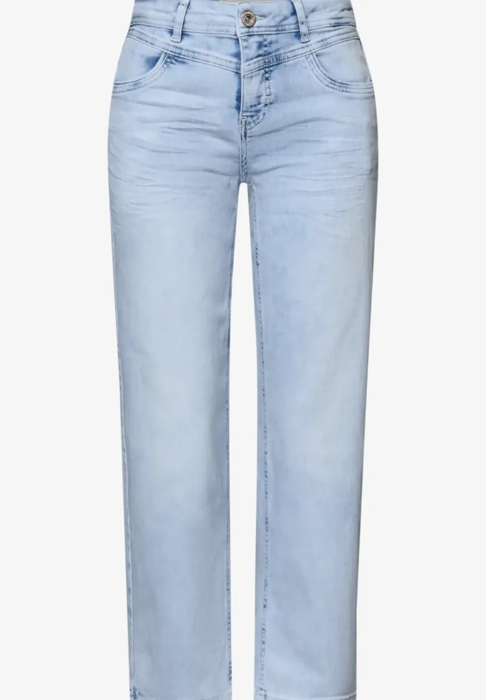 Mid Waist Straight Leg Jeans en coupe casual