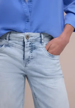 Mid Waist Straight Leg Jeans en coupe casual