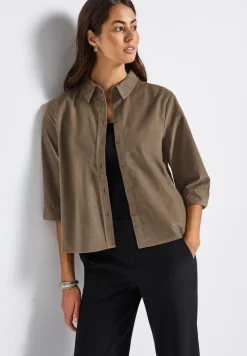Mini-chemise en velours côtelé