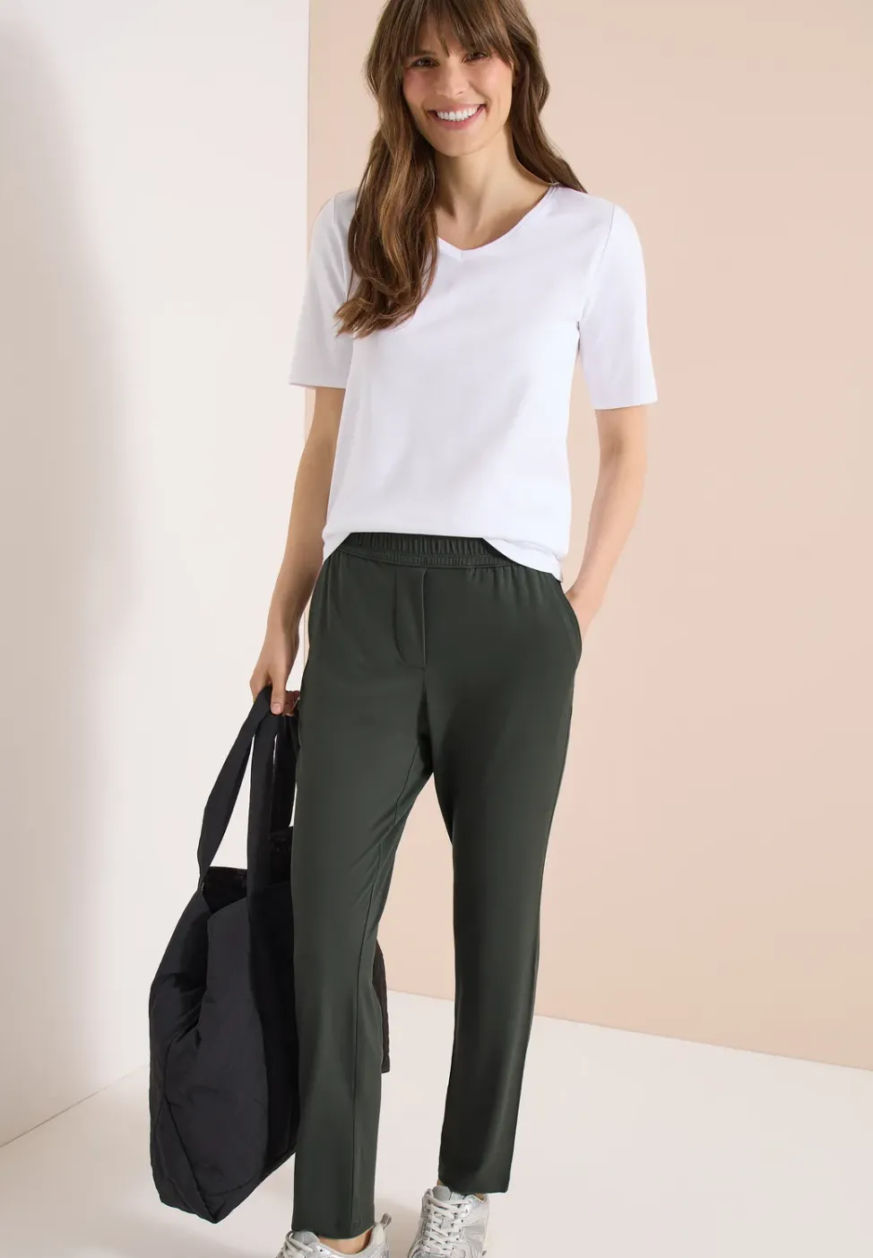 Pantalon ajusté taille mi-haute coupe slim