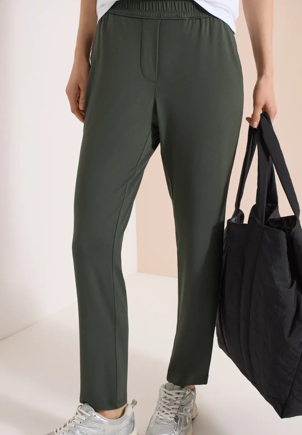 Pantalon ajusté taille mi-haute coupe slim
