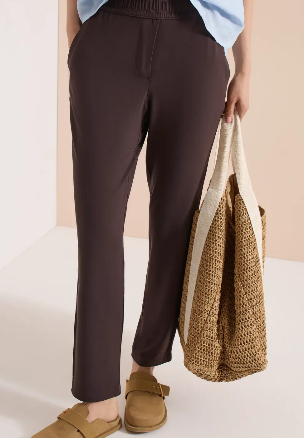 Pantalon ajusté taille mi-haute coupe slim