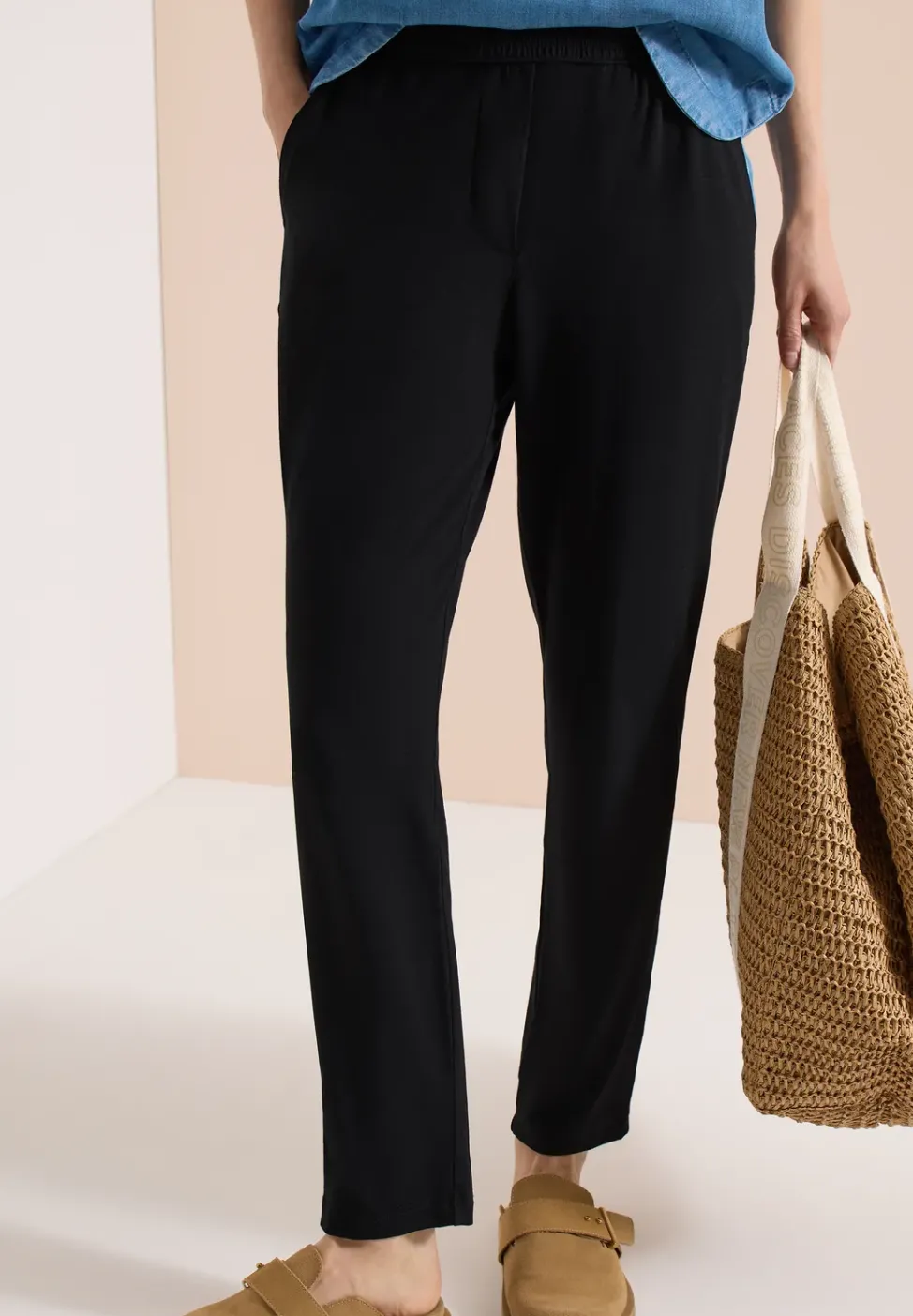 Pantalon ajusté taille mi-haute coupe slim