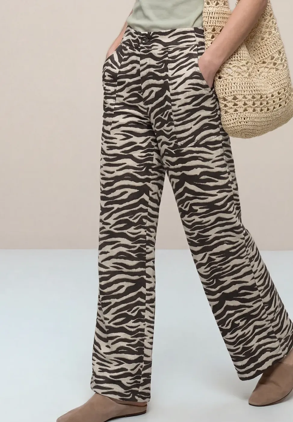 Pantalon ample Loose Fit avec motif léopard