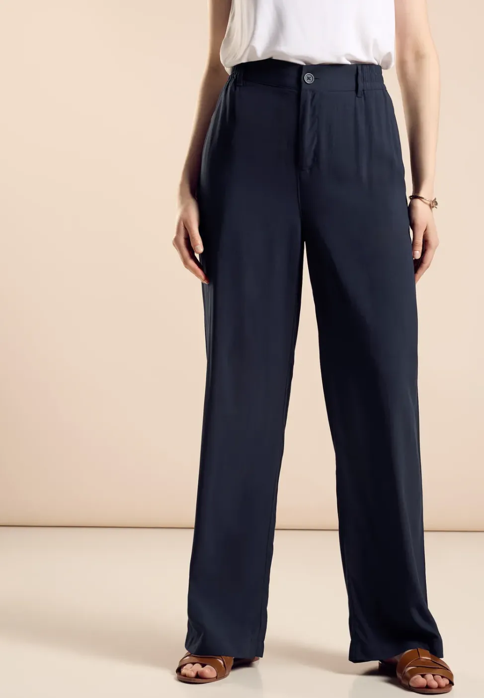 Pantalon coupe ample en viscose
