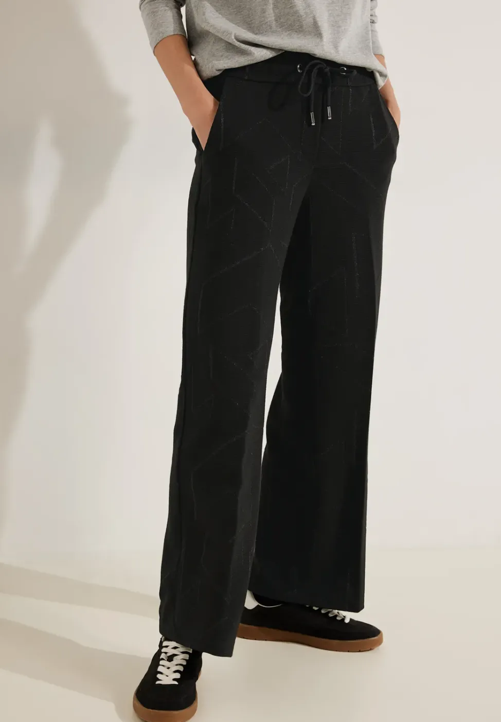 Pantalon culotte jacquard coupe ample