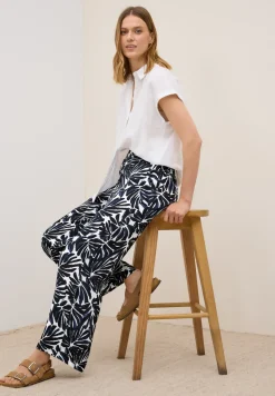 Pantalon en crêpe à motifs