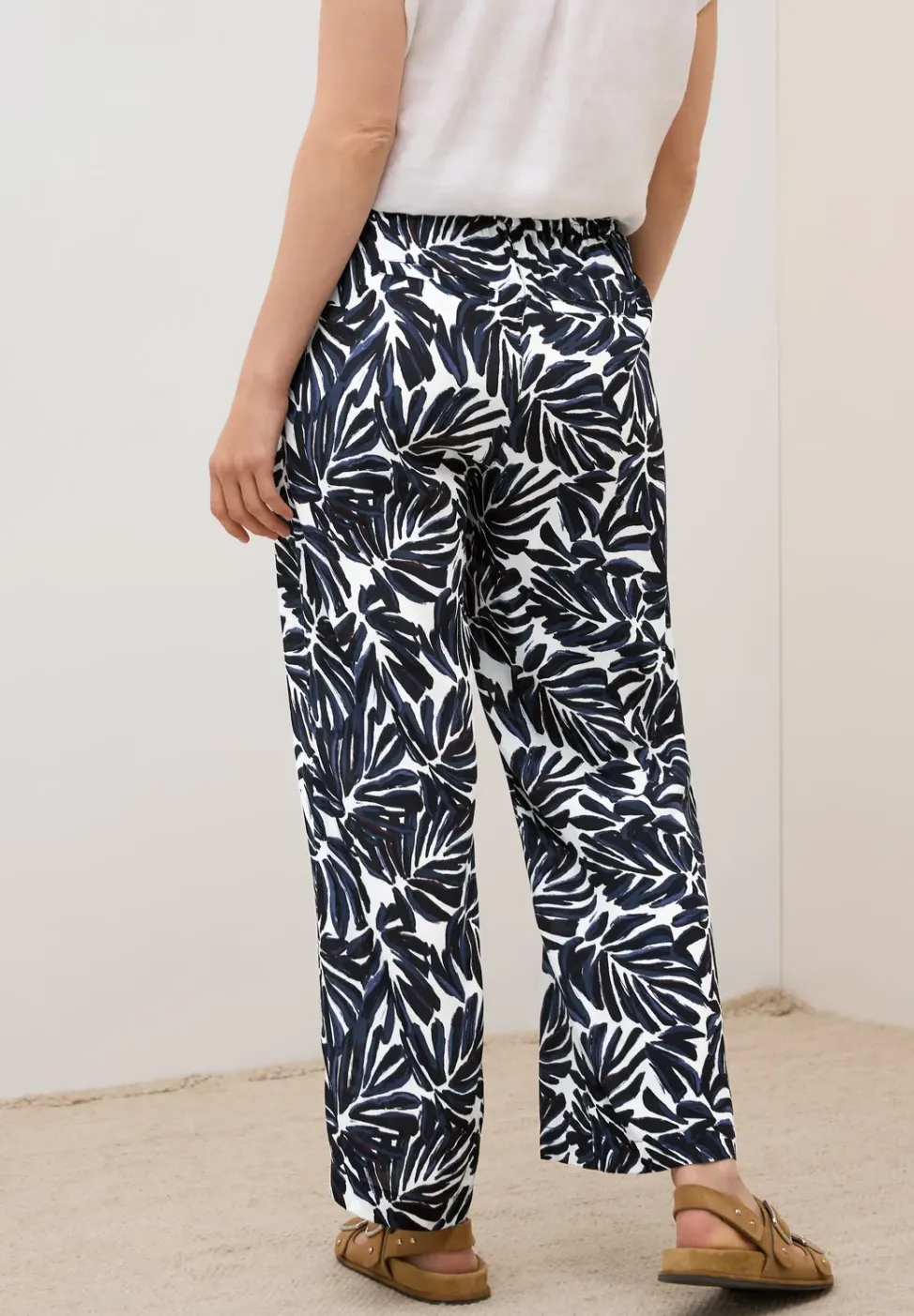 Pantalon en crêpe à motifs