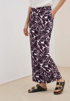 Pantalon en crêpe à motifs