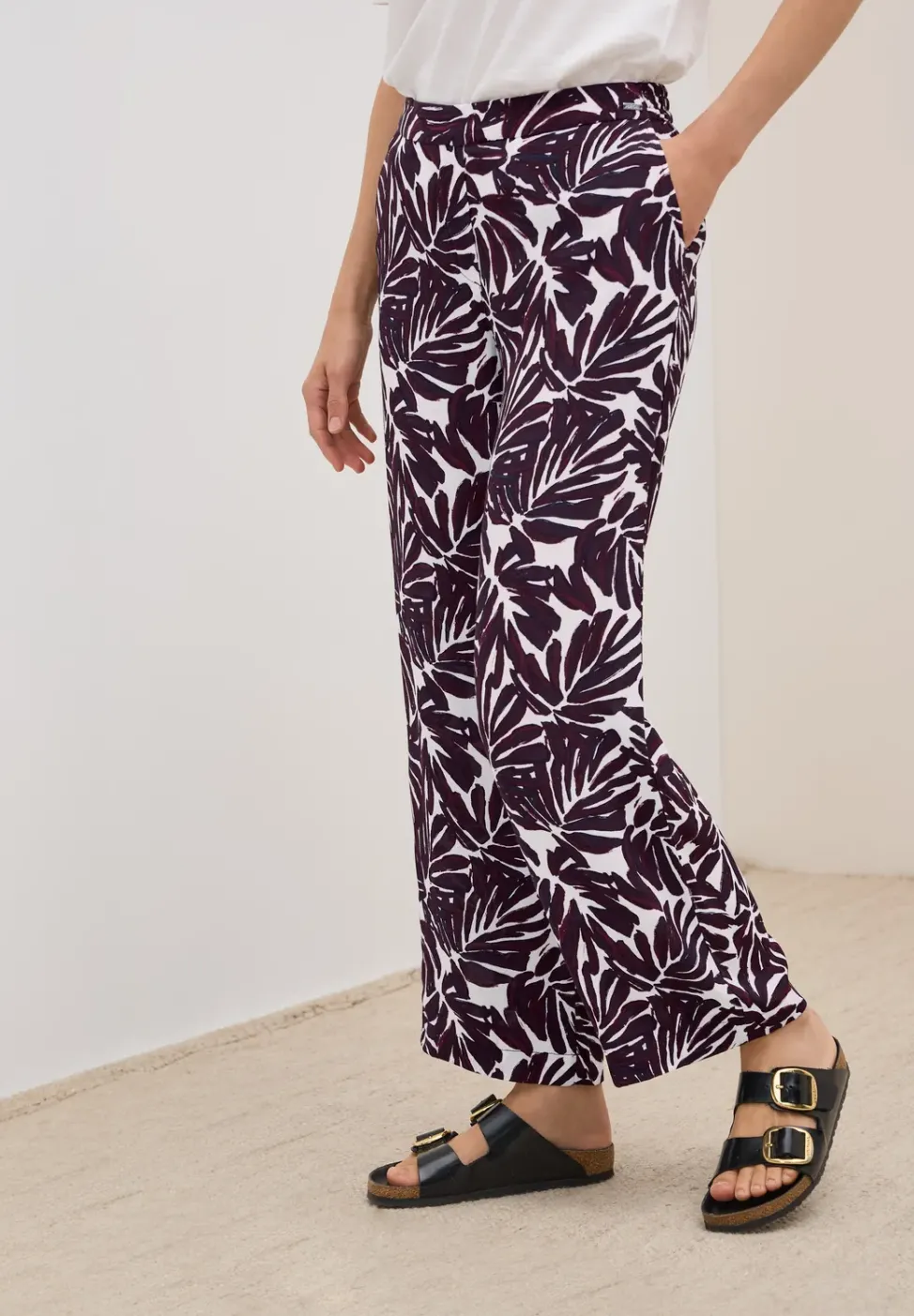 Pantalon en crêpe à motifs