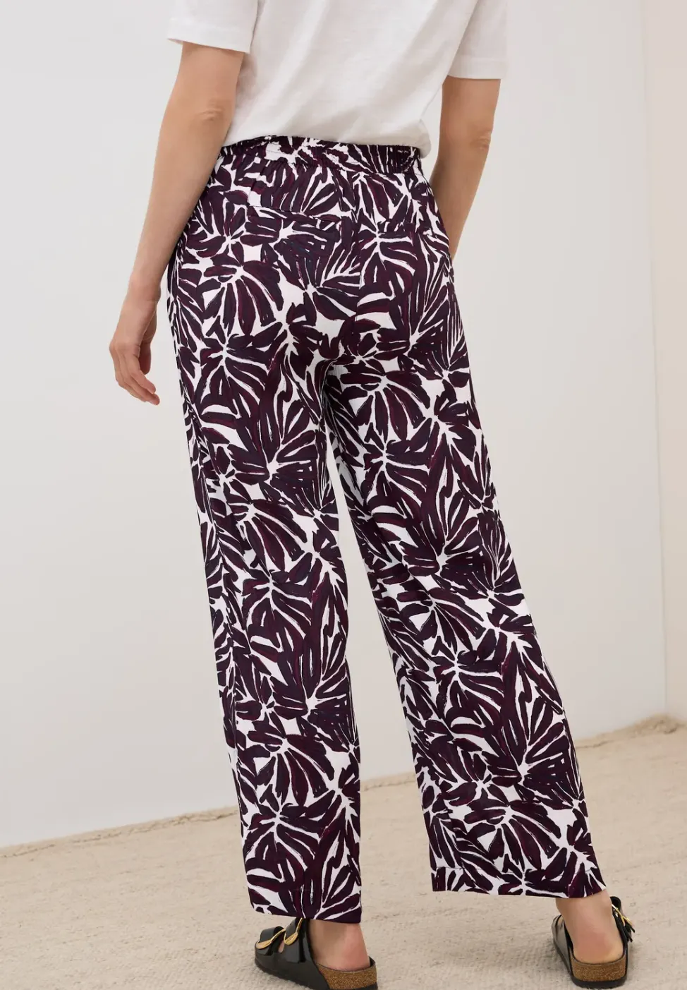 Pantalon en crêpe à motifs