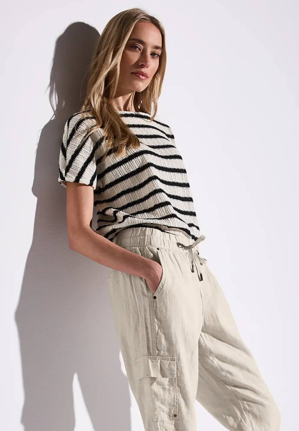Pantalon en lin au look cargo