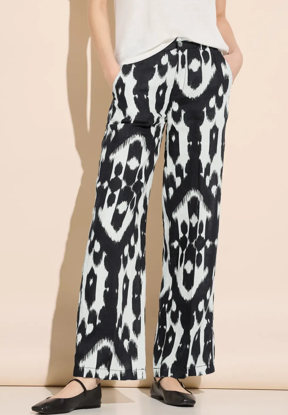 Pantalon en lin avec imprimé