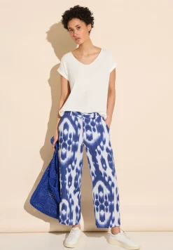 Pantalon en lin 7/8 à imprimé