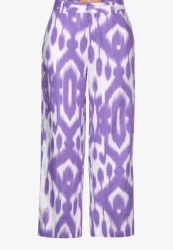 Pantalon en lin 7/8 à imprimé