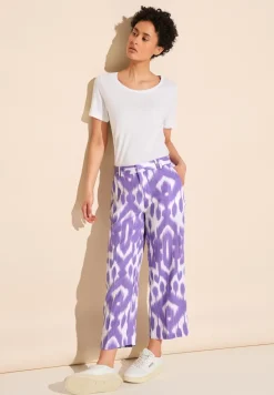 Pantalon en lin 7/8 à imprimé