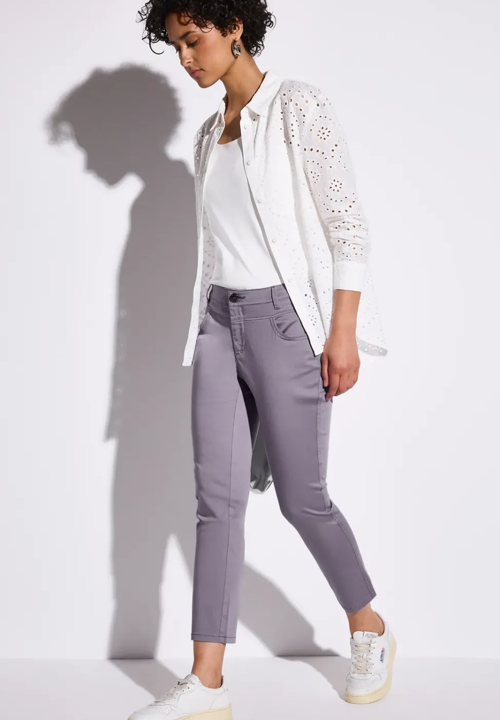 Pantalon en satin 7/8
