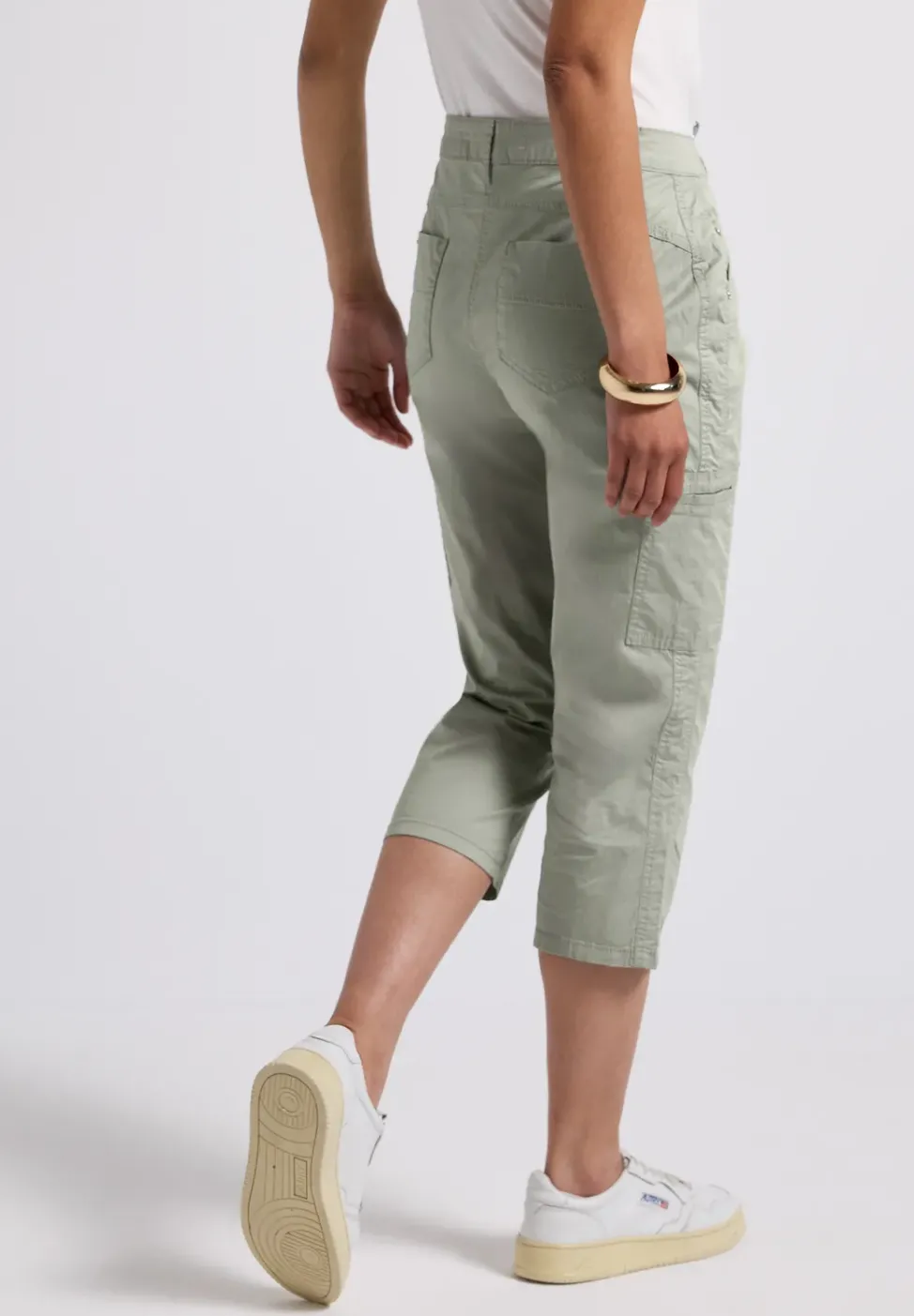 Pantalon 3/4 en satin avec poches