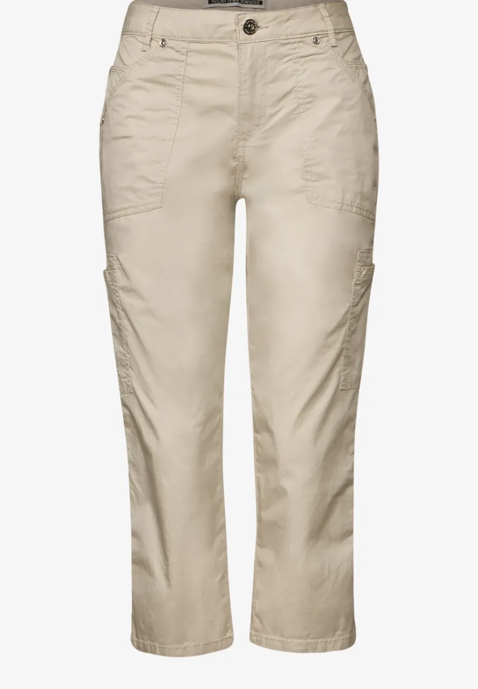 Pantalon 3/4 en satin avec poches