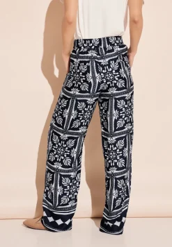 Pantalon en satin imprimé
